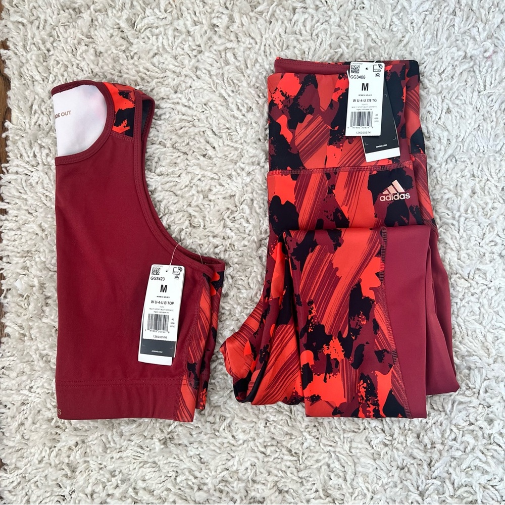 Adidas tank & leggings matching set. Women’s size M NWT